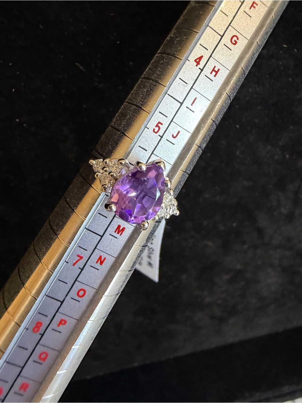 $970 Retail 1.92 Carat Amethyst & Diamond Ring in 925 Sterling Silver